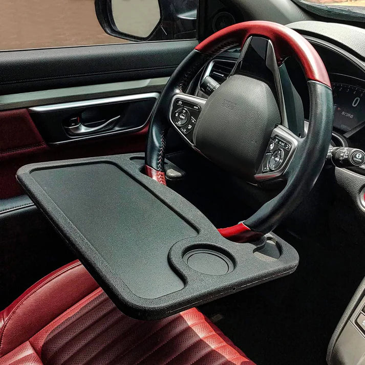 Portable Car Steering Wheel Tray -Multi functional Wheel Desk for Laptop Notebook and Food Steering Wheel Tray