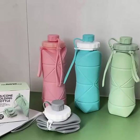 Foldable Silicone Water Bottle Leakproof & Travel Friendly