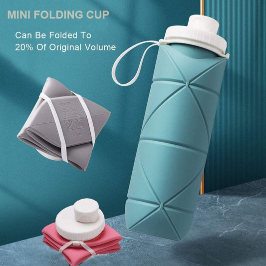 Foldable Silicone Water Bottle Leakproof & Travel Friendly